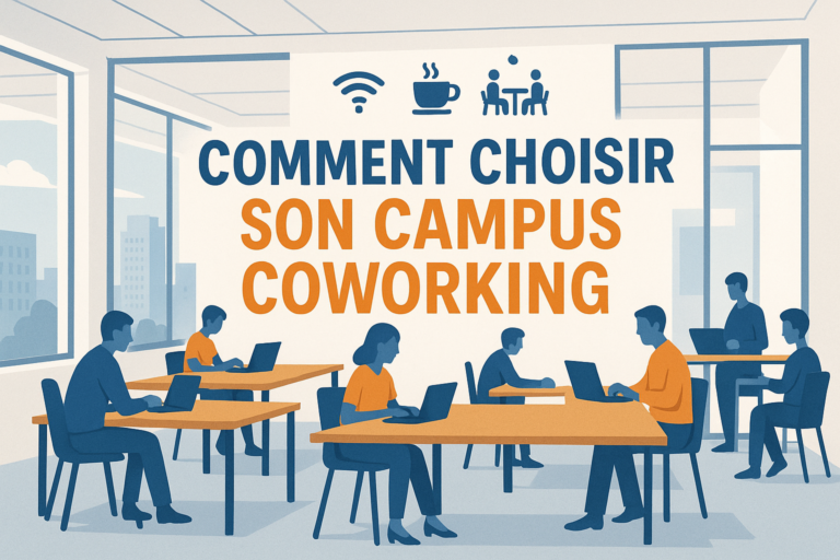Illustration moderne pour choisir campus coworking adapté