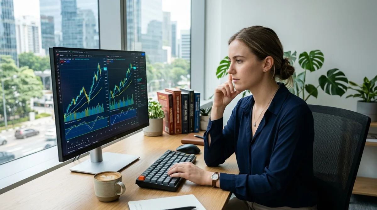 Personne analysant des graphiques financiers pour éviter les erreurs d'investissement.