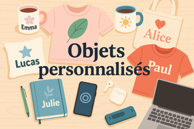 Objets personnalisés variés mugs textiles accessoires high-tech