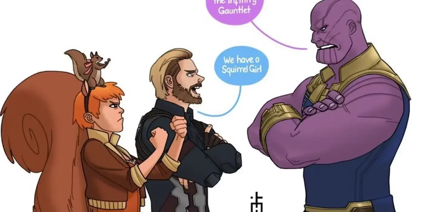 Squirrel Girl contre Thanos dans les comics