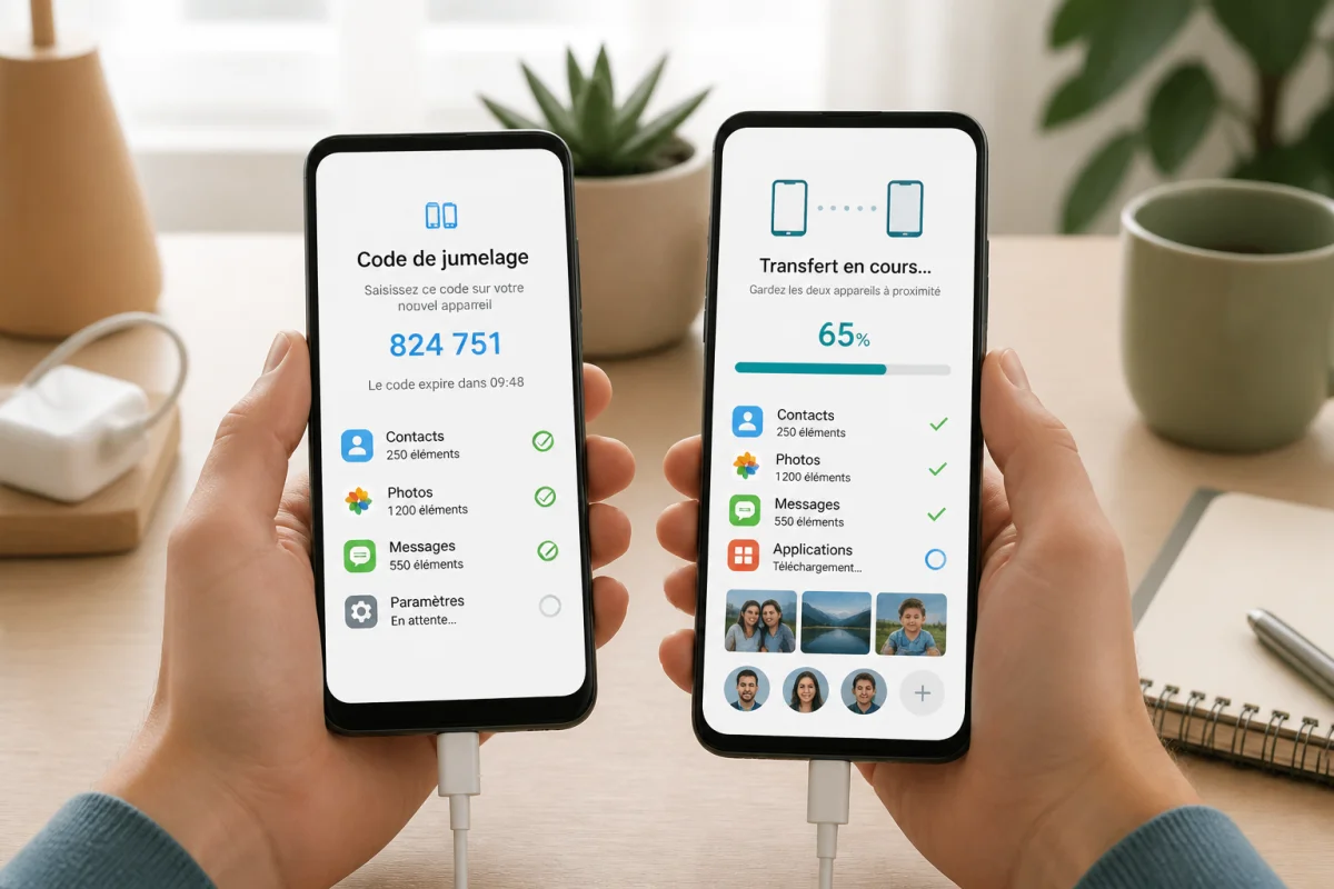 Transfert de données entre ancien et nouveau téléphone pour changer de smartphone sans rien oublier